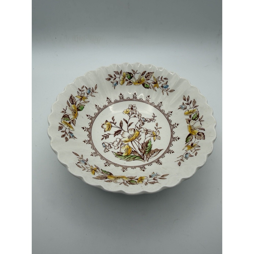 J&G Meakin Braemar Floral Bowl 6.5" English Staffordshire Classic White